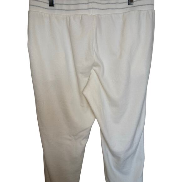 Juicy Couture Velour Jogger Pants Women’s Size L White Soft Tracksuit Lounge - Picture 4 of 6